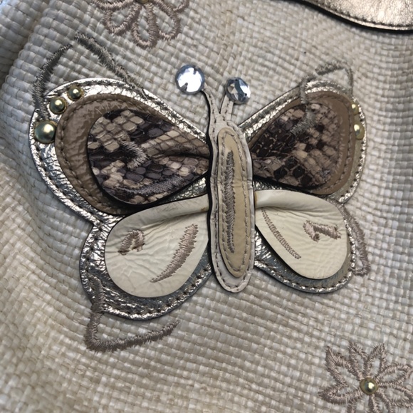 Coach Limited Edition Straw/Gold Leather Butterfly Bag - Picture 5 of 5